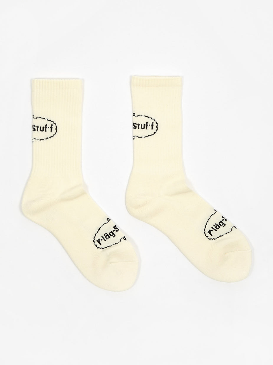Flagstuff Flagstuff Ice Logo Sock - Ivory - Neutrals