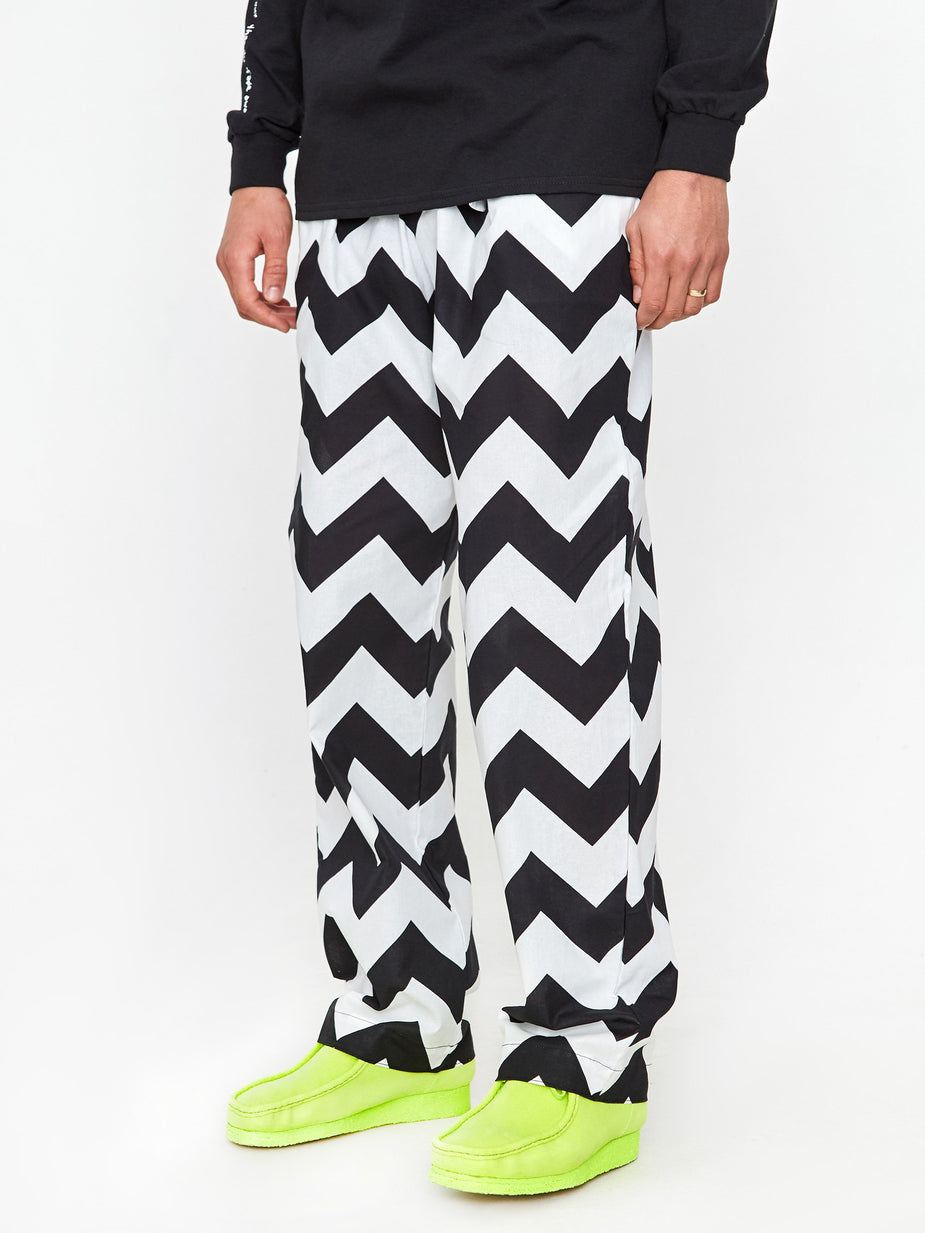Flagstuff Flagstuff Zig Zag Pyjama Pant - White/Black - Black
