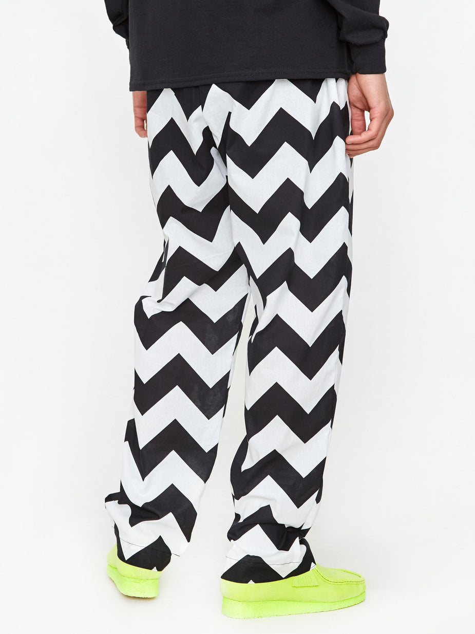 Flagstuff Flagstuff Zig Zag Pyjama Pant - White/Black - Black