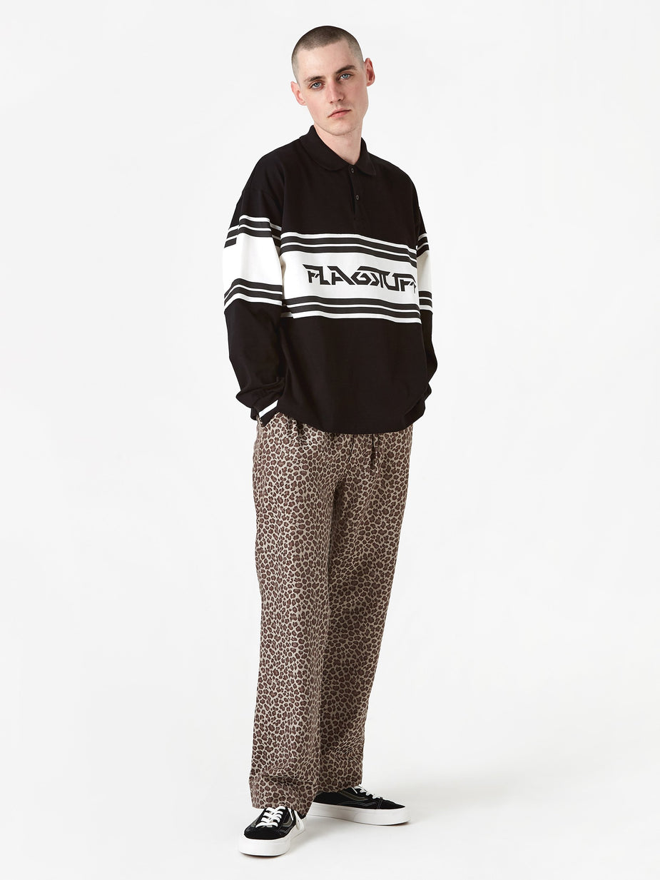 Flagstuff Flagstuff Longsleeve Polo Shirt - Black. - Black