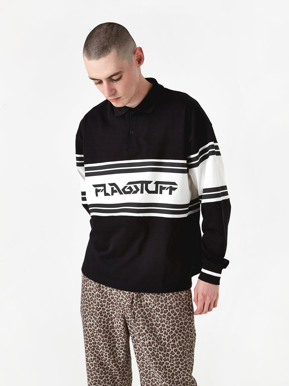 Flagstuff Flagstuff Longsleeve Polo Shirt - Black. - Black
