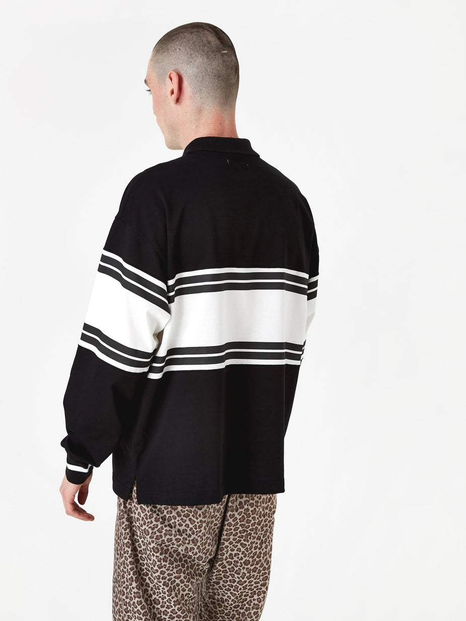 Flagstuff Flagstuff Longsleeve Polo Shirt - Black. - Black