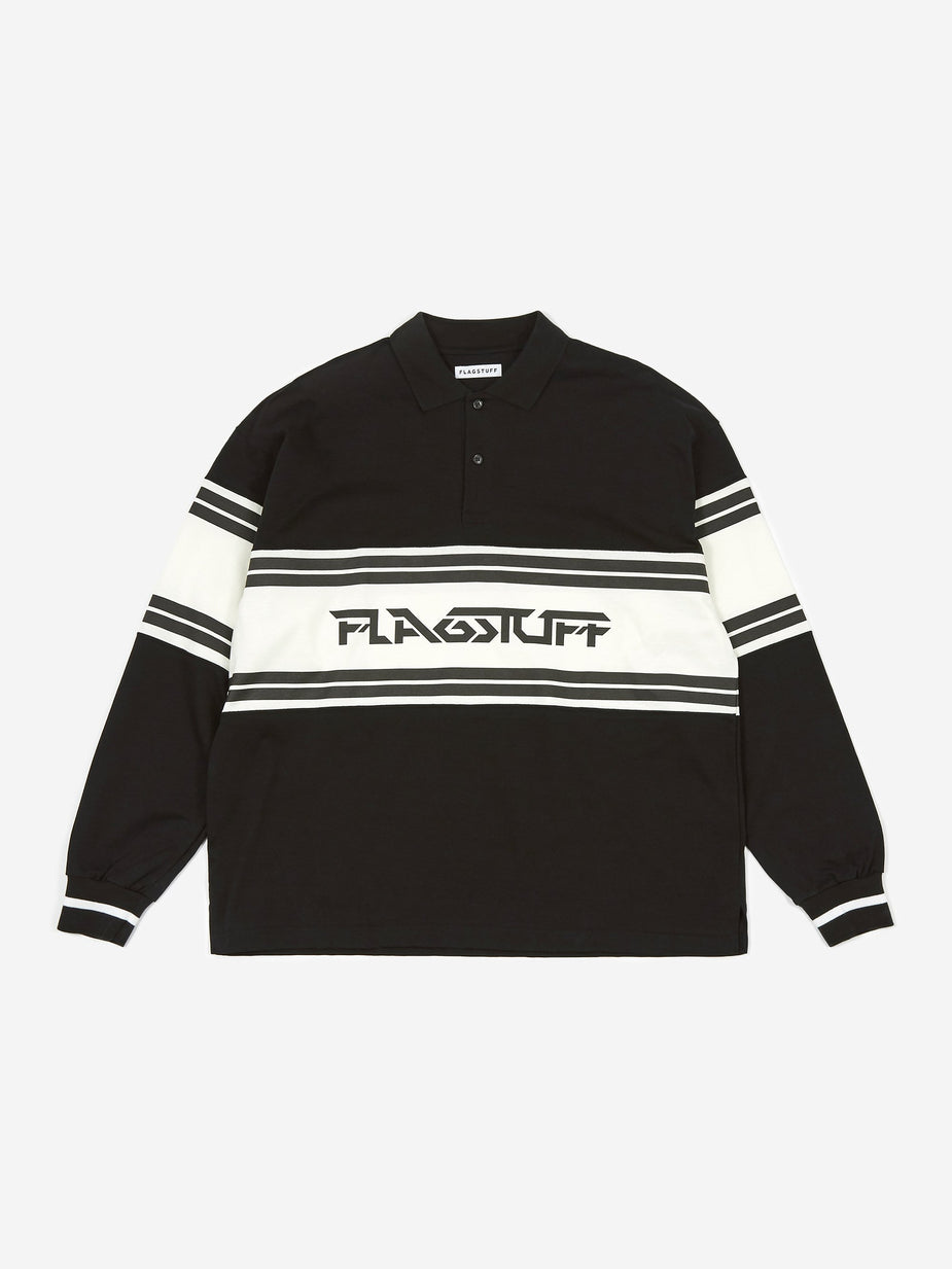 Flagstuff Flagstuff Longsleeve Polo Shirt - Black. - Black