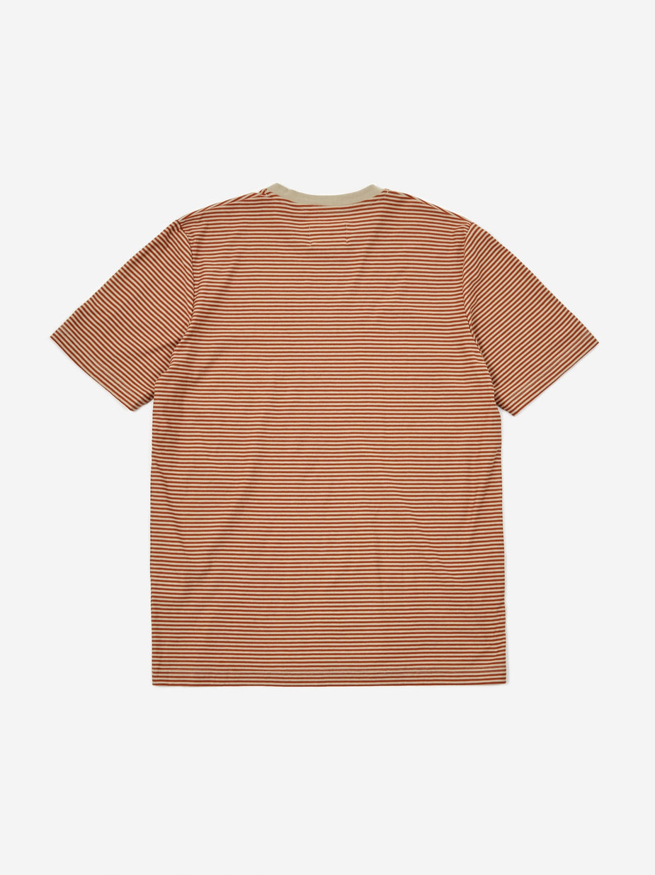 Folk Folk 1x1 Stripe Shortsleeve T-Shirt - Cinnamon Stone - Grey