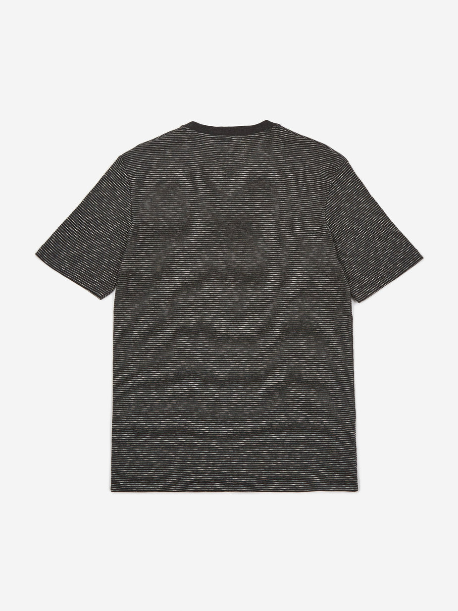 Folk Folk Fine Stripe T-Shirt - Charcoal Melange/Ecru - Neutrals