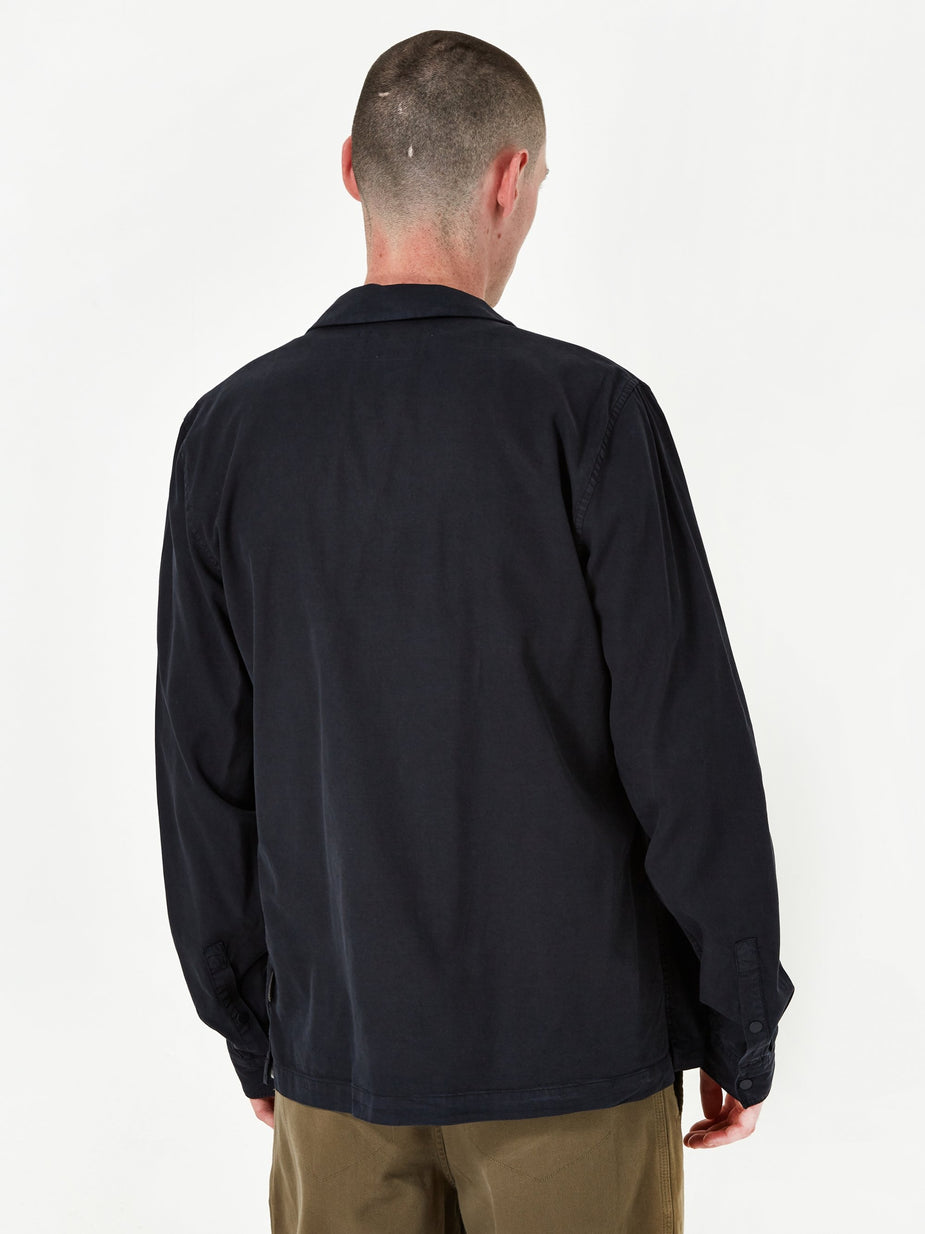 Folk Folk Longsleeve Soft Collar Shirt - Washed Navy - Blue