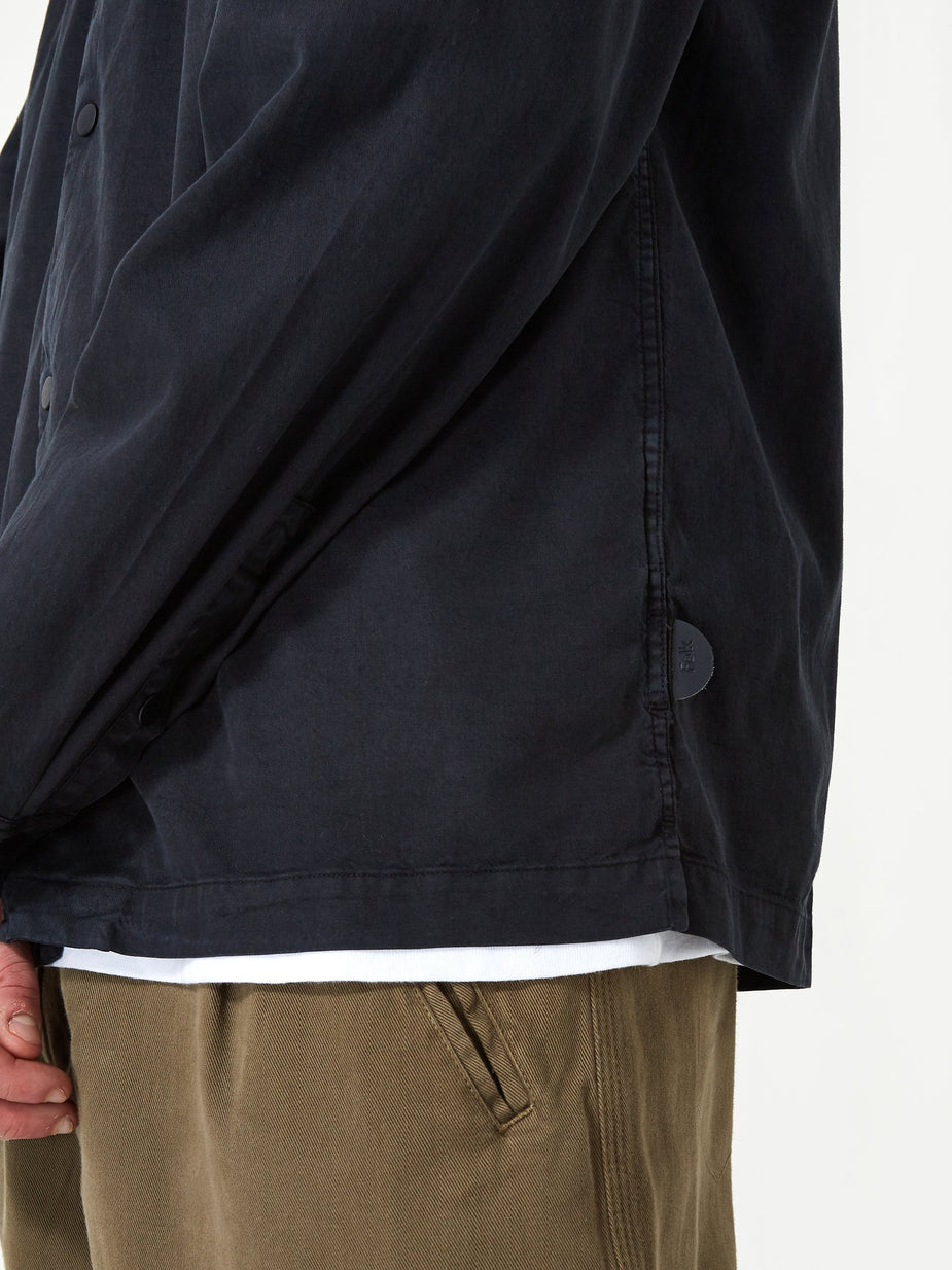 Folk Folk Longsleeve Soft Collar Shirt - Washed Navy - Blue
