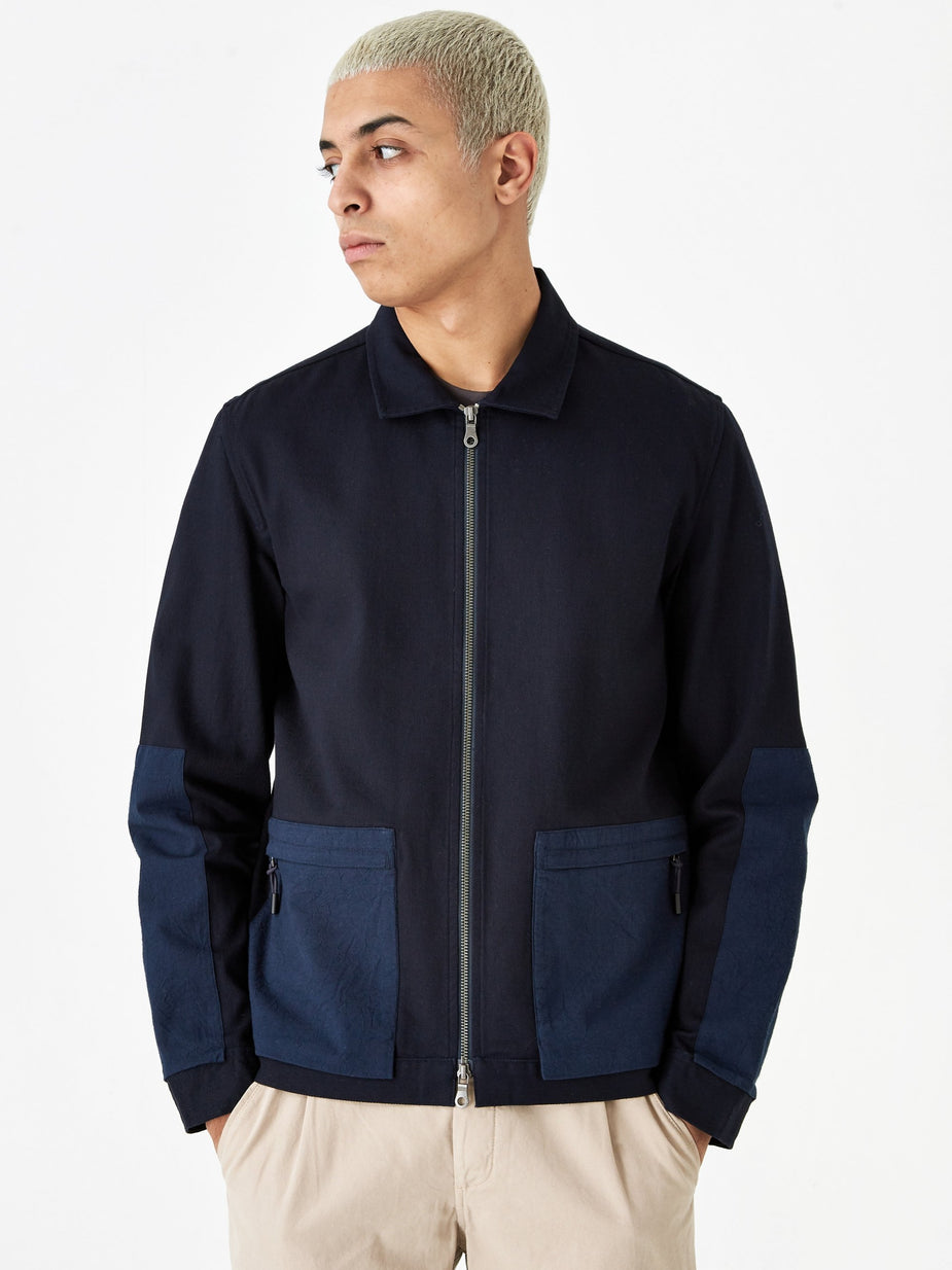 Folk Folk Overlay Jacket - Navy - Blue