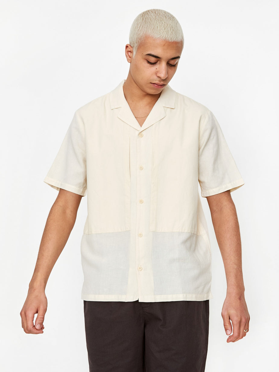 Folk Folk Overlay Shortsleeve Shirt - Ecru - Neutrals