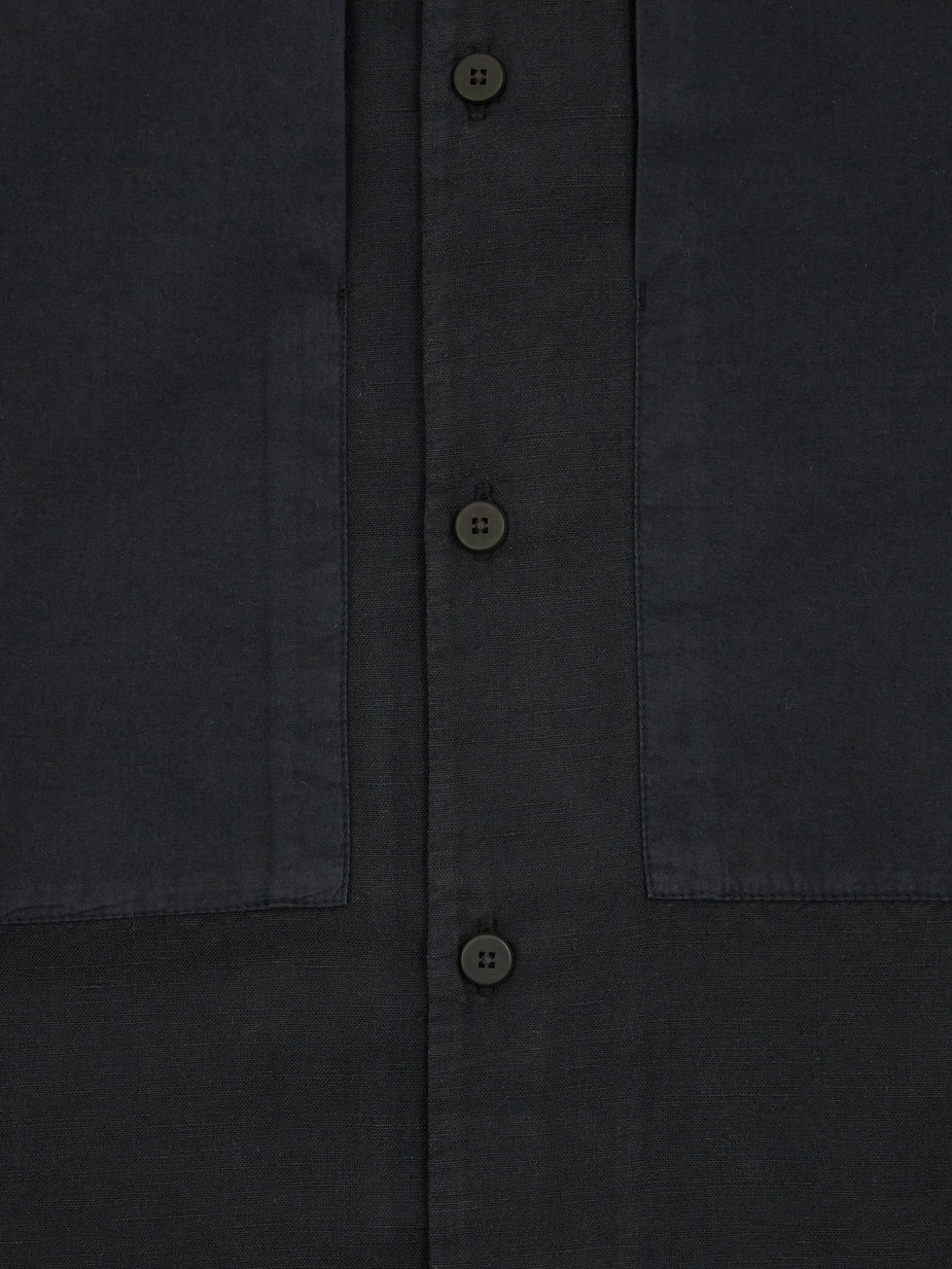 Folk Folk Overlay Shortsleeve Shirt - Soft Black - Black