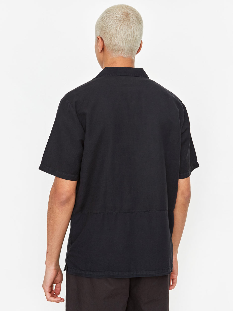 Folk Folk Overlay Shortsleeve Shirt - Soft Black - Black