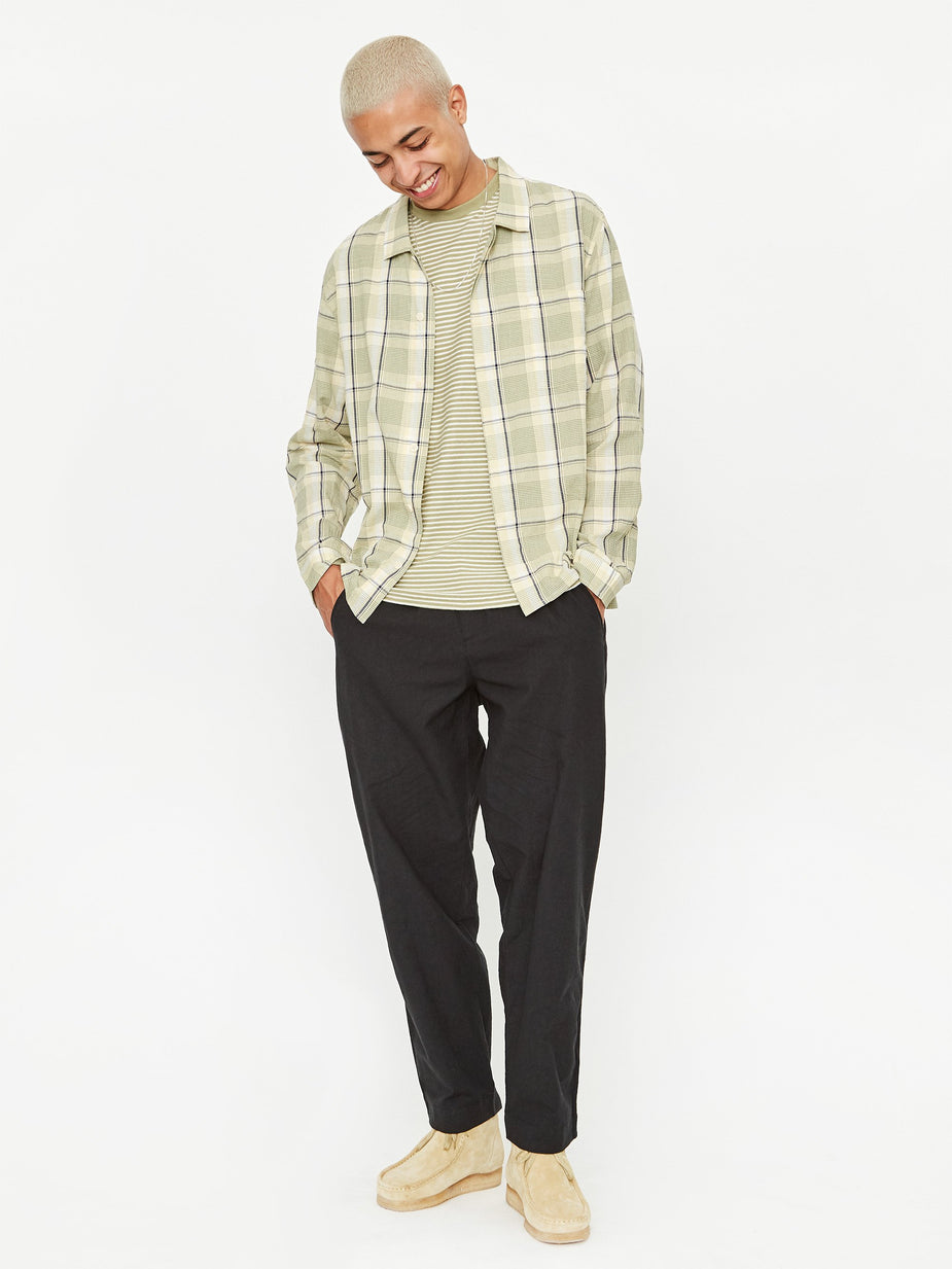 Folk Folk Patch Shirt - Olive Multi Check - Green