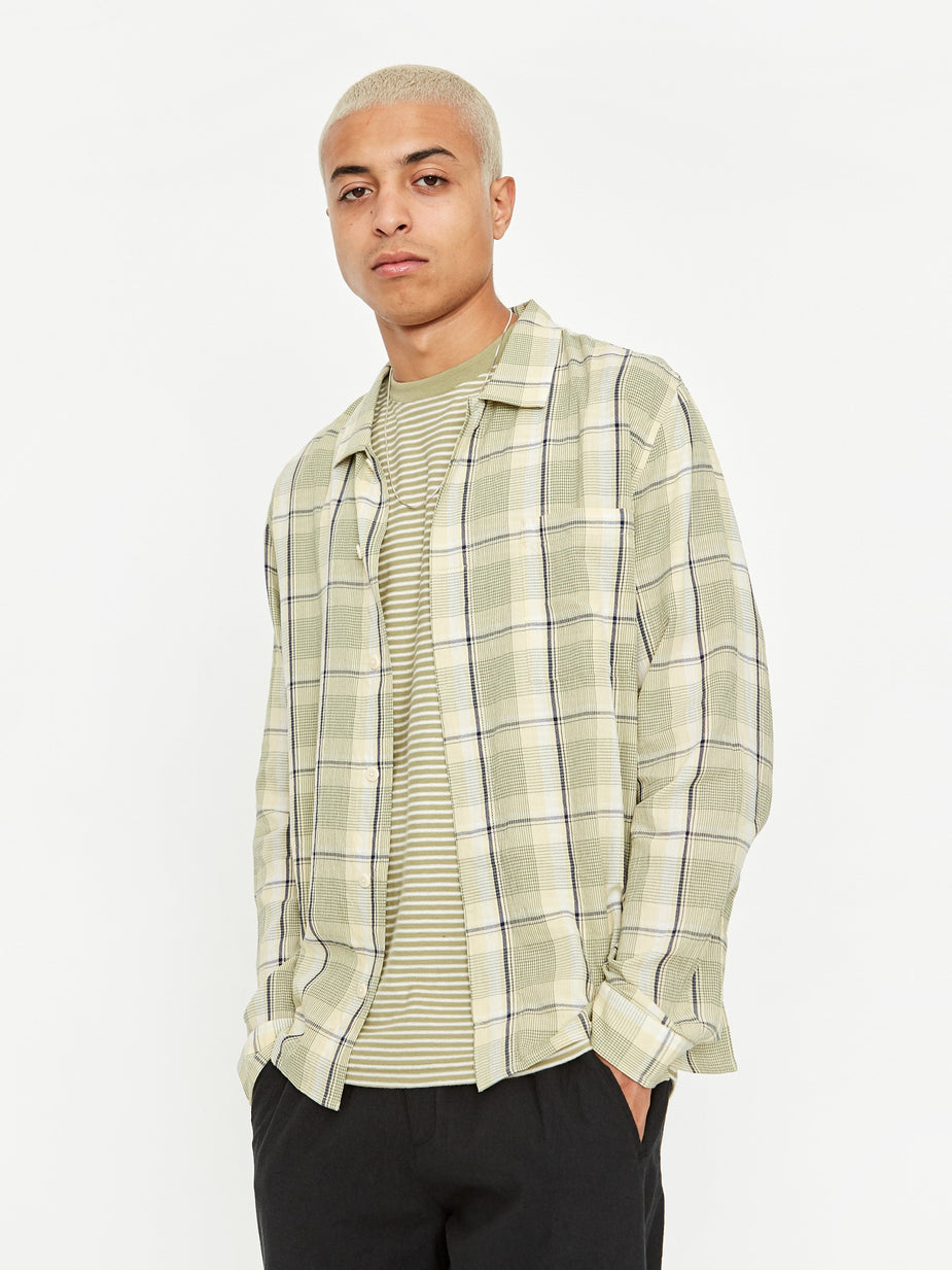 Folk Folk Patch Shirt - Olive Multi Check - Green