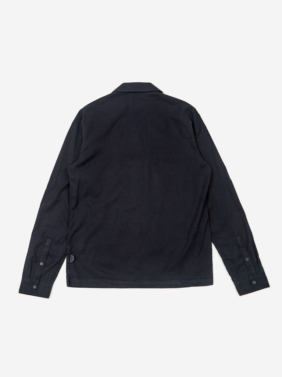 Folk Folk Longsleeve Soft Collar Shirt - Washed Navy - Blue