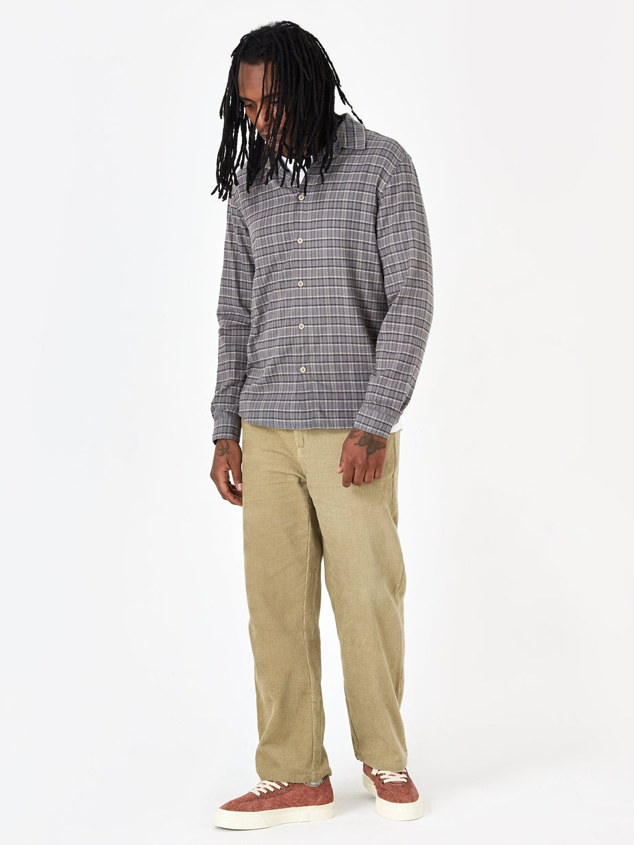 Folk Folk Storm Shirt - Charcoal Grid Check - Grey