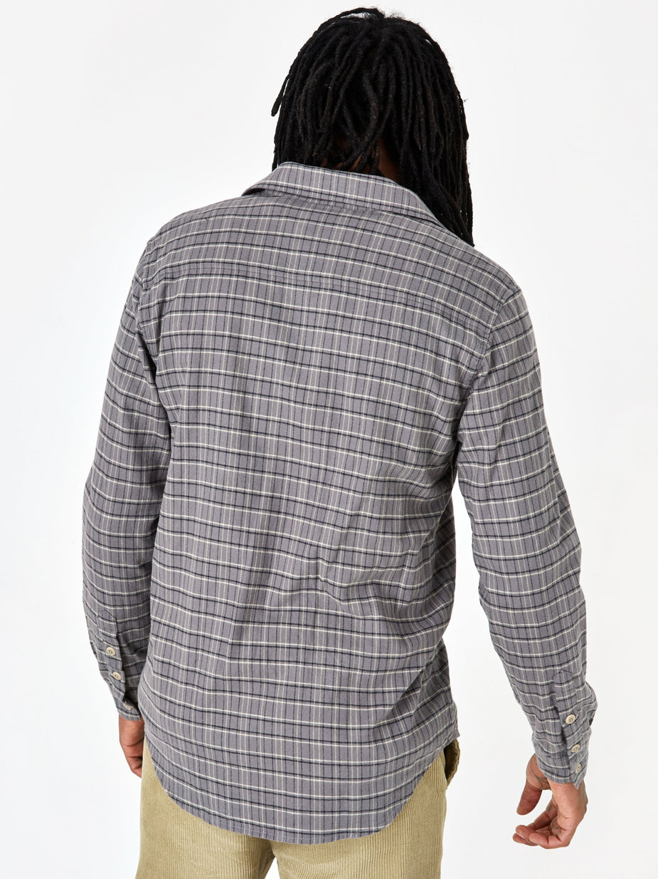 Folk Folk Storm Shirt - Charcoal Grid Check - Grey