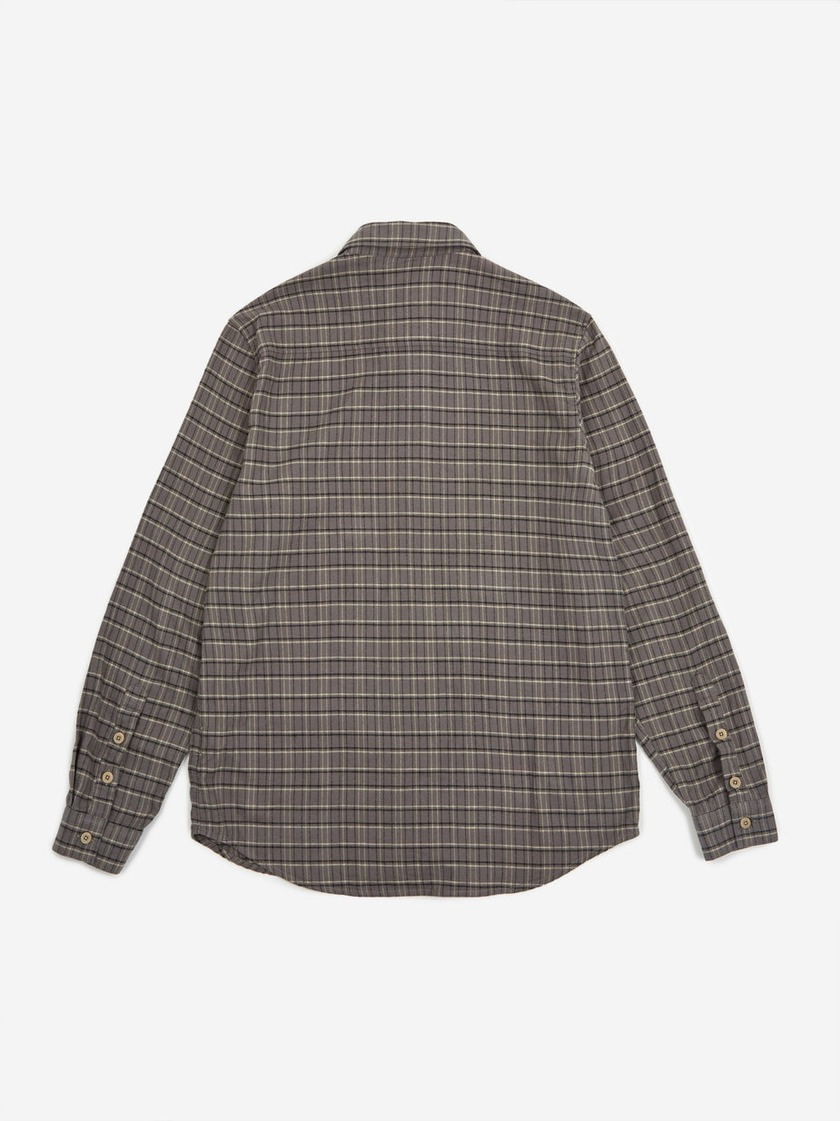 Folk Folk Storm Shirt - Charcoal Grid Check - Grey