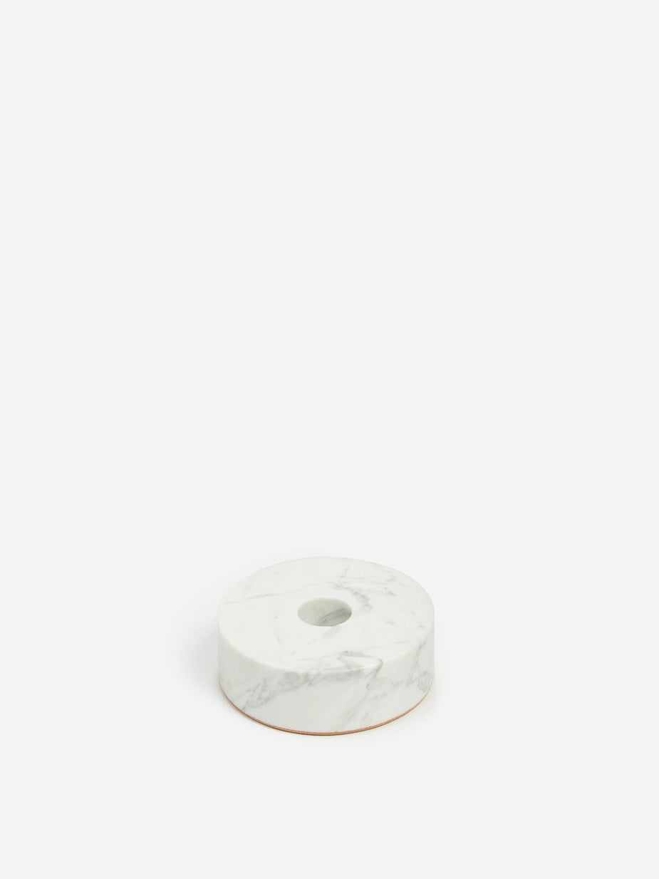 Fort Standard Fort Standard White Stone Candle Holder - Circle - White