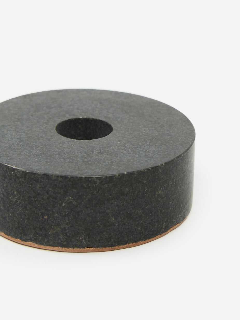 Fort Standard Fort Standard Black Stone Candle Holder - Circle - Black