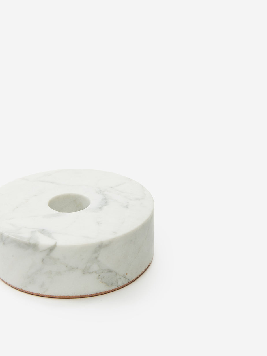 Fort Standard Fort Standard White Stone Candle Holder - Circle - White
