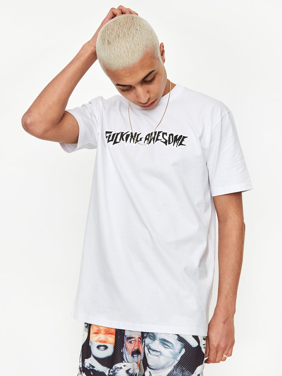 Fucking Awesome Fucking Awesome Puff Outline Logo T-Shirt - White - White