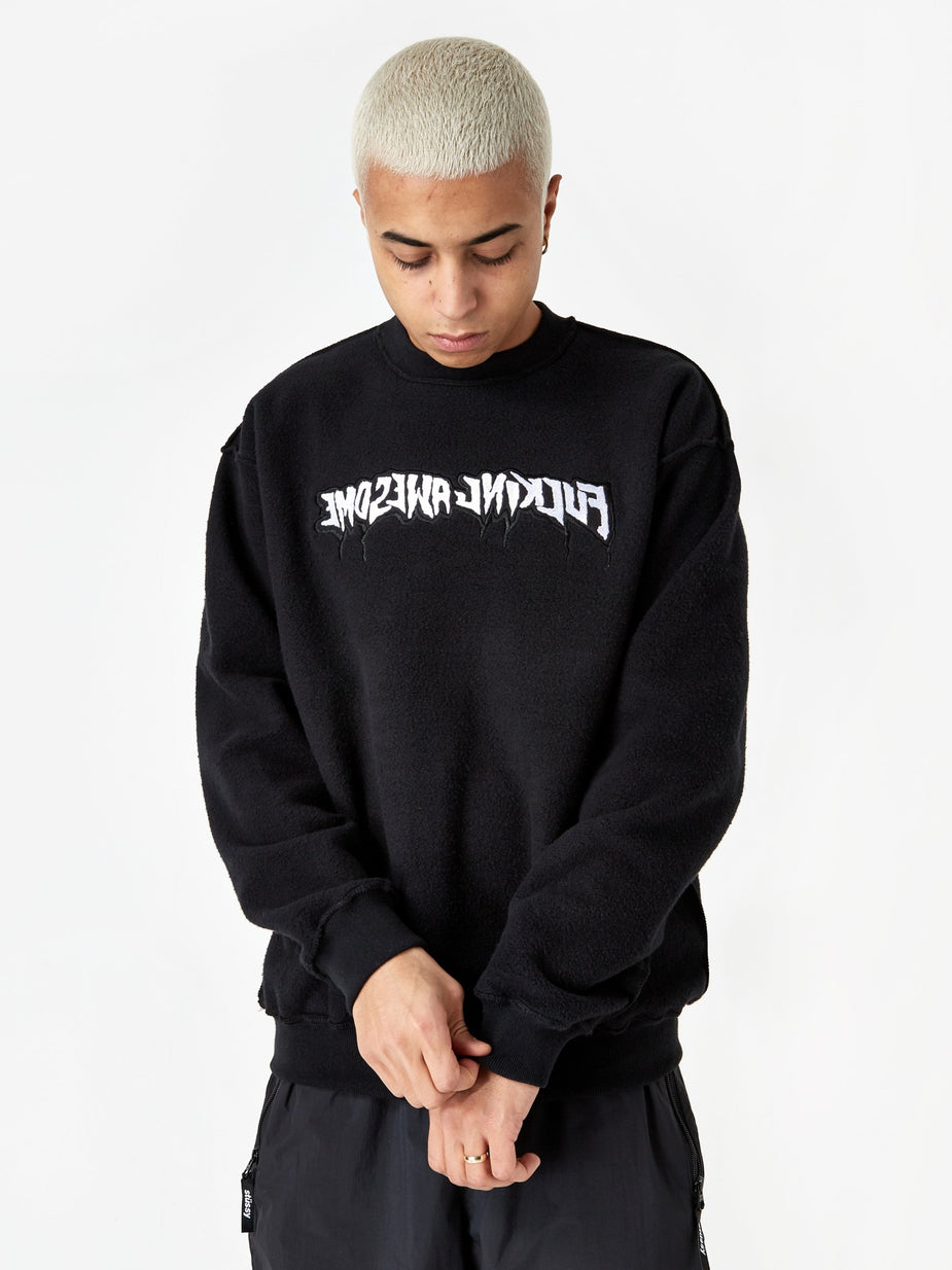 Fucking Awesome Fucking Awesome Reversible Empty Drip Crewneck Sweatshirt - Black - Black