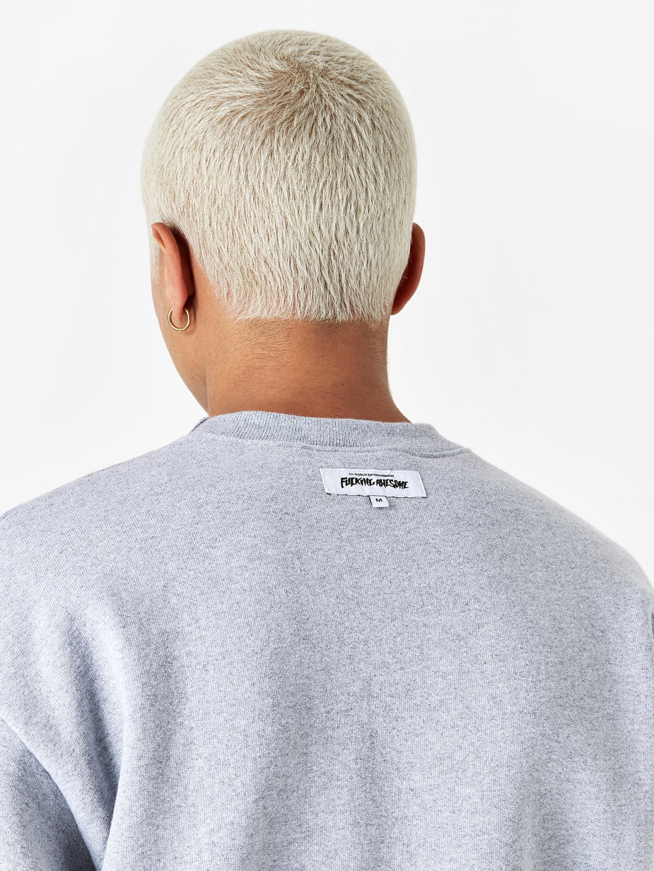 Fucking Awesome Fucking Awesome Reversible Empty Drip Crewneck Sweatshirt - Heather Grey - Grey
