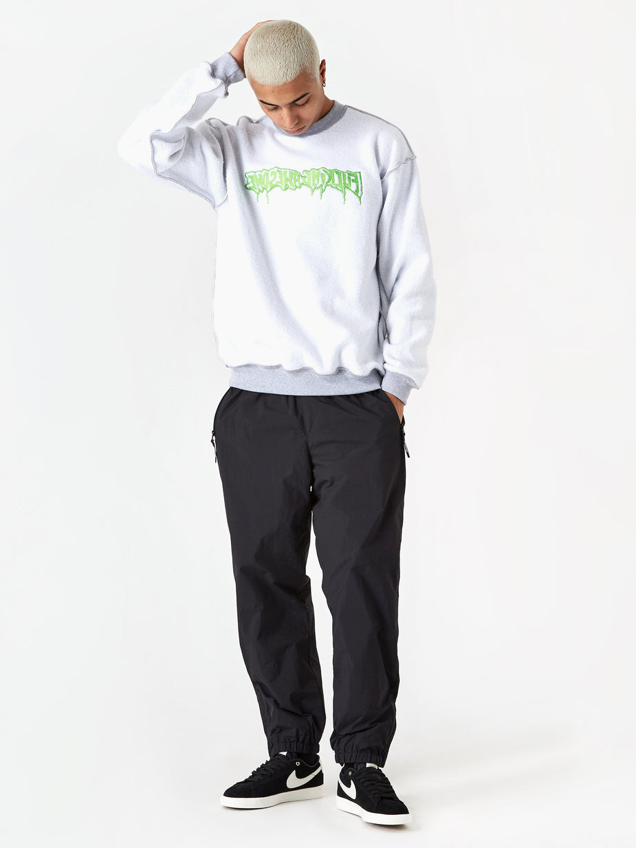 Fucking Awesome Fucking Awesome Reversible Empty Drip Crewneck Sweatshirt - Heather Grey - Grey