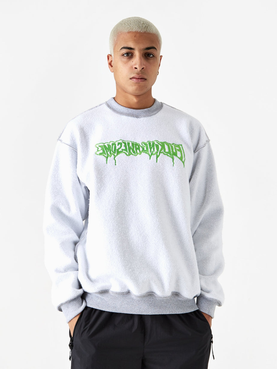 Fucking Awesome Fucking Awesome Reversible Empty Drip Crewneck Sweatshirt - Heather Grey - Grey