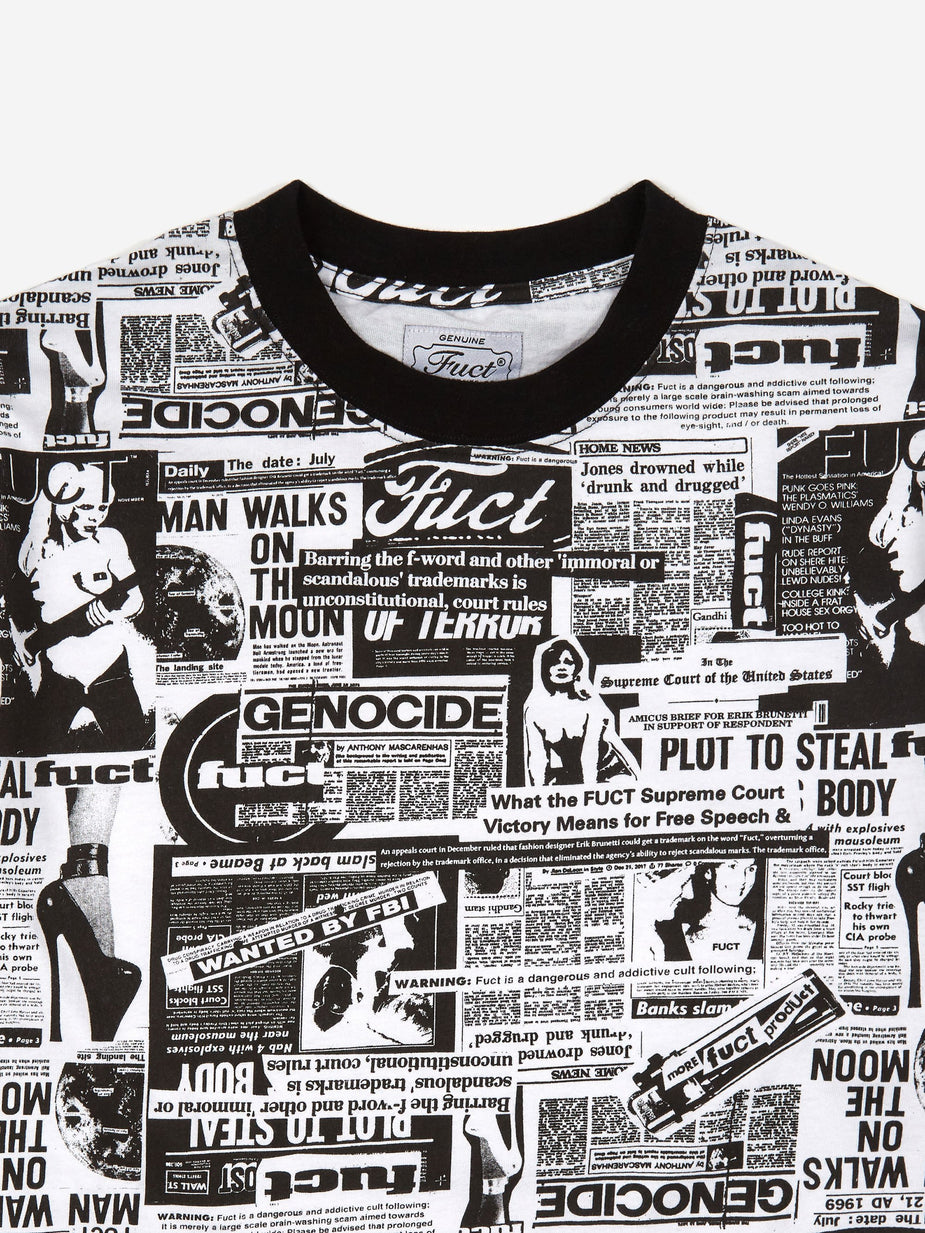 Fuct Fuct Headlines Shortsleeve T-Shirt - Black - Black