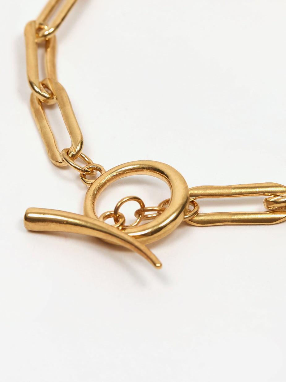 Gabriela Artigas Gabriela Artigas Rectangle Link Chain Bracelet With Tusk Clasp - Gold Filled - Gold