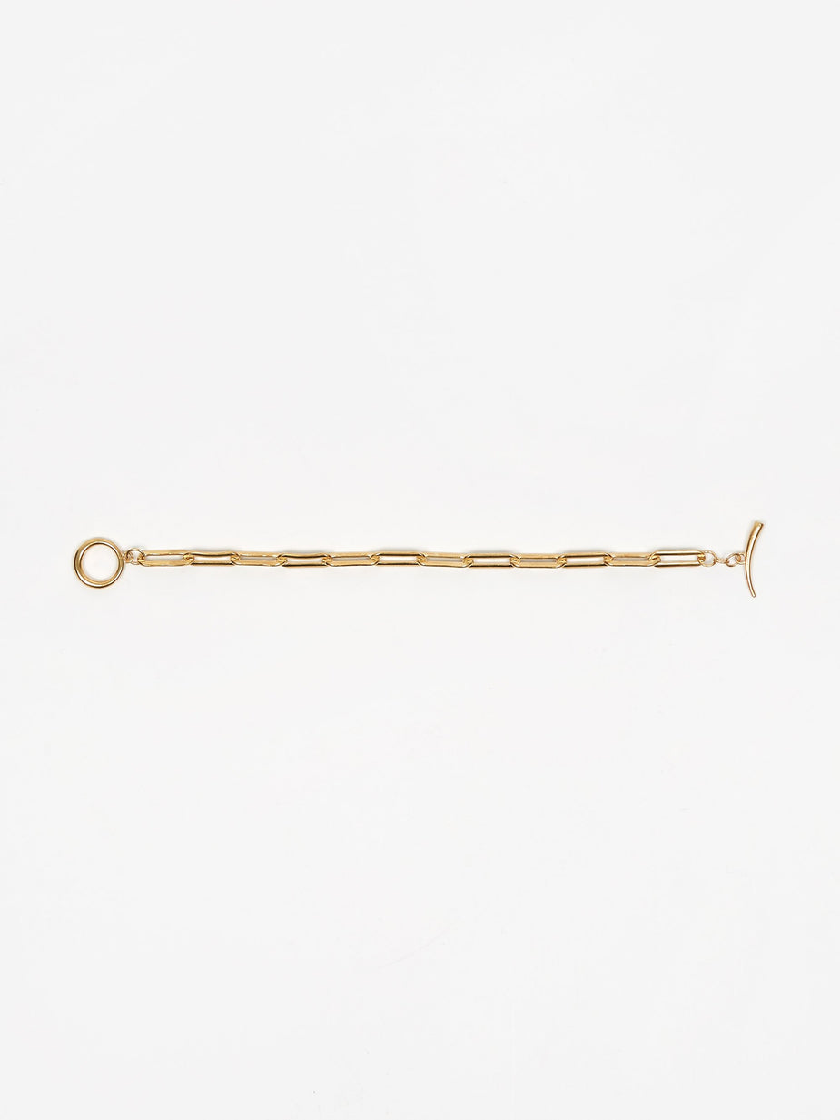 Gabriela Artigas Gabriela Artigas Rectangle Link Chain Bracelet With Tusk Clasp - Gold Filled - Gold