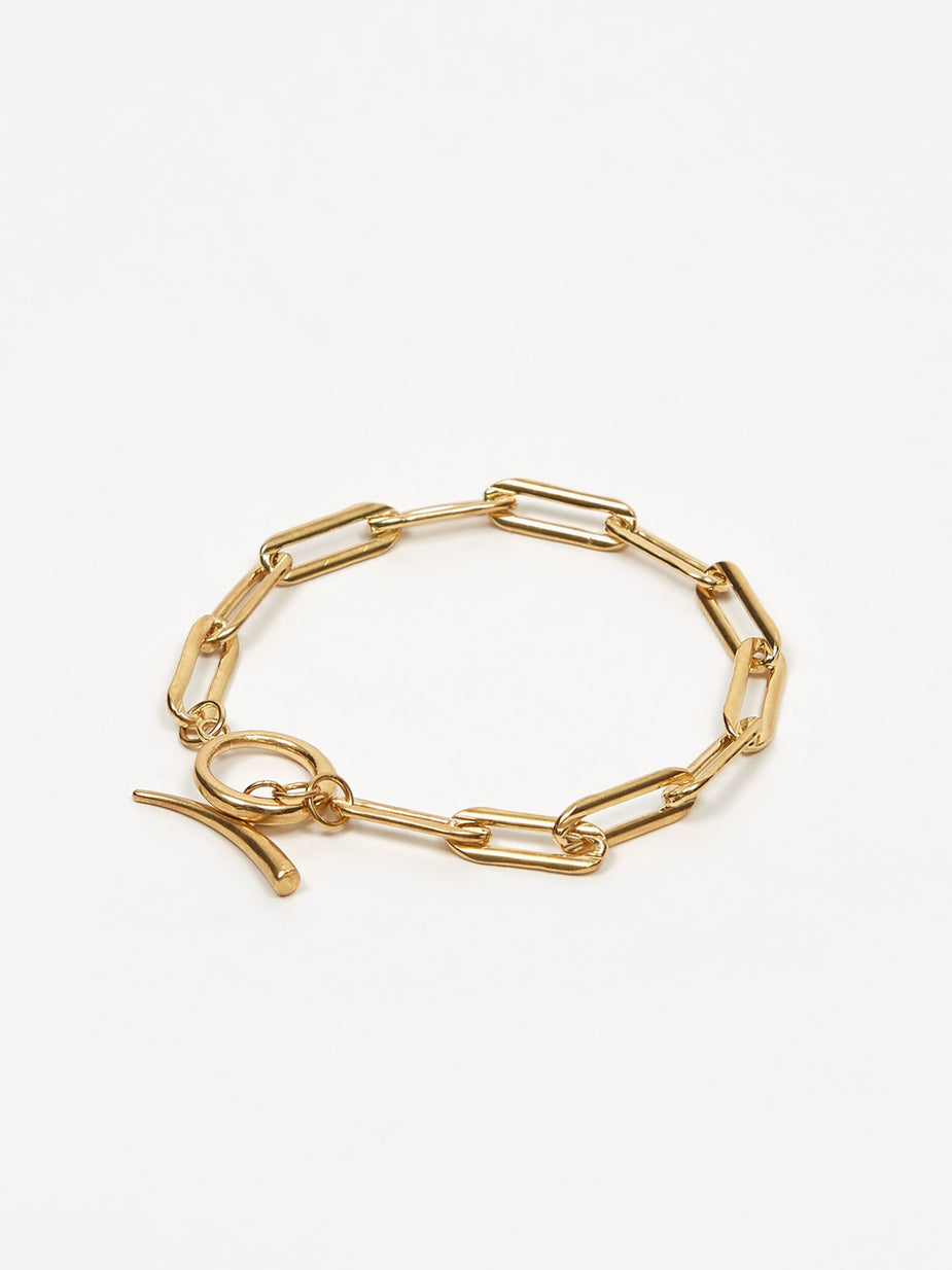 Gabriela Artigas Gabriela Artigas Rectangle Link Chain Bracelet With Tusk Clasp - Gold Filled - Gold
