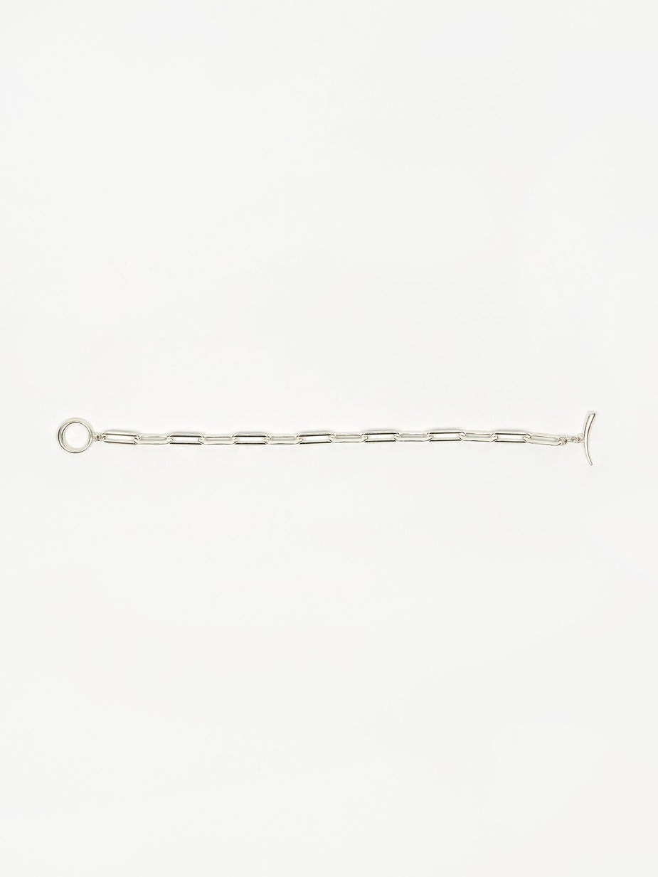 Gabriela Artigas Gabriela Artigas Rectangle Link Bracelet With Tusk Clasp - Silver - Silver