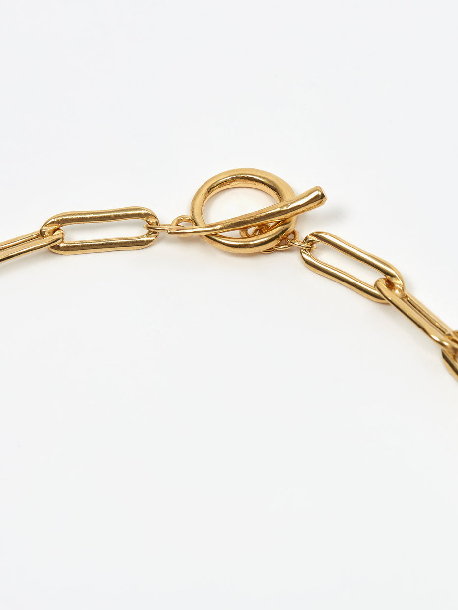 Gabriela Artigas Gabriela Artigas Rectangular Link Chain Necklace With Tusk Clasp - Gold Filled - Gold