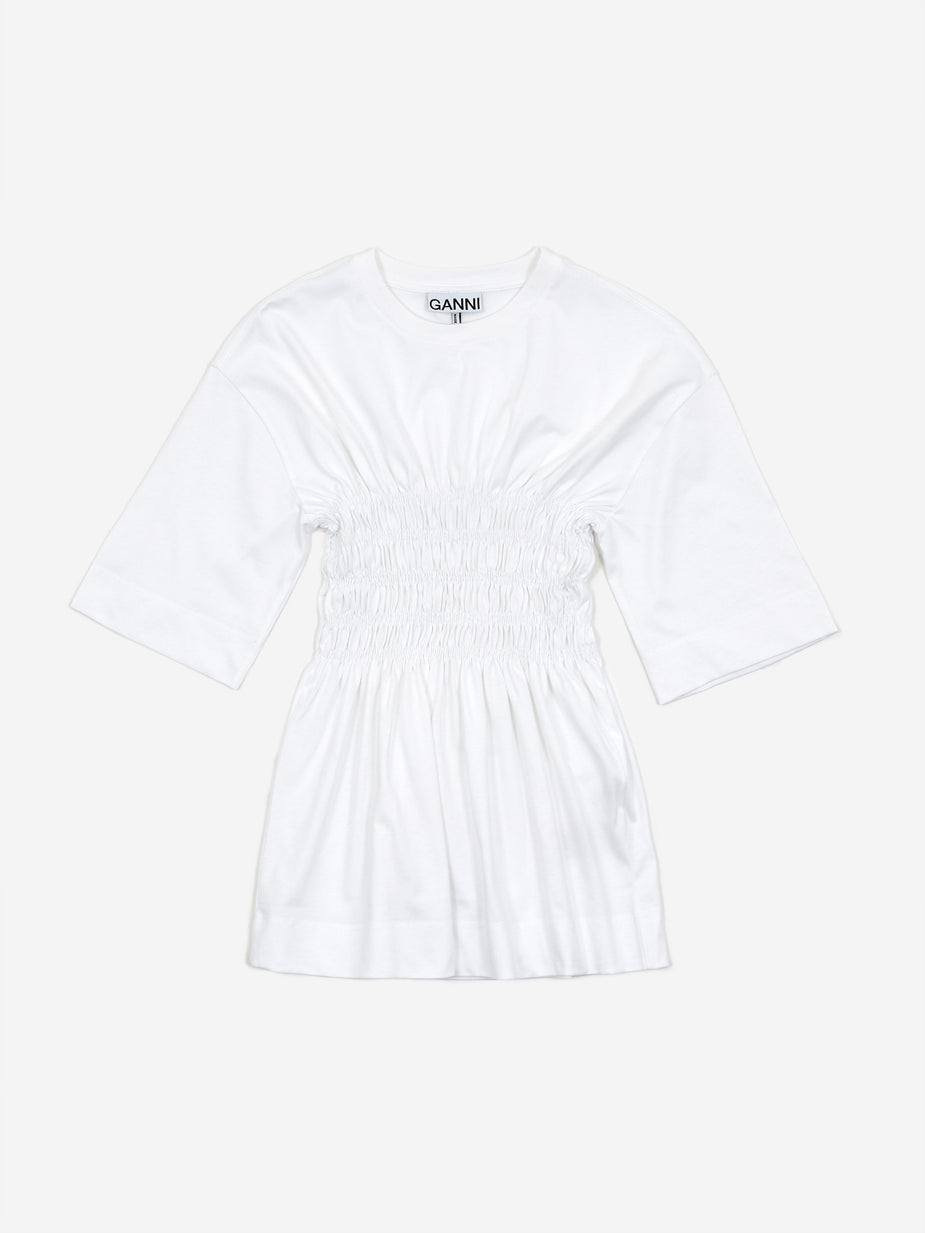 Ganni Ganni Basic Cotton Jersey Top - Bright White - White