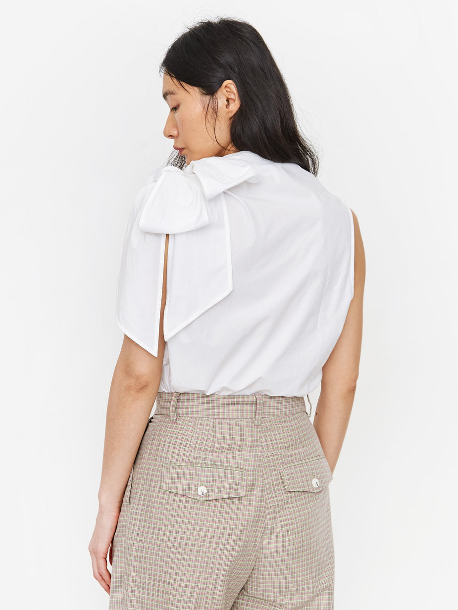 Ganni Ganni Cotton Poplin Top - Bright White - White