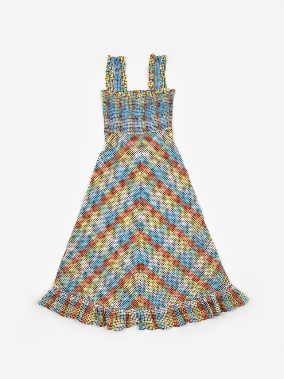 Ganni Ganni Cotton Seersucker Check Dress - Multicolour - Multi
