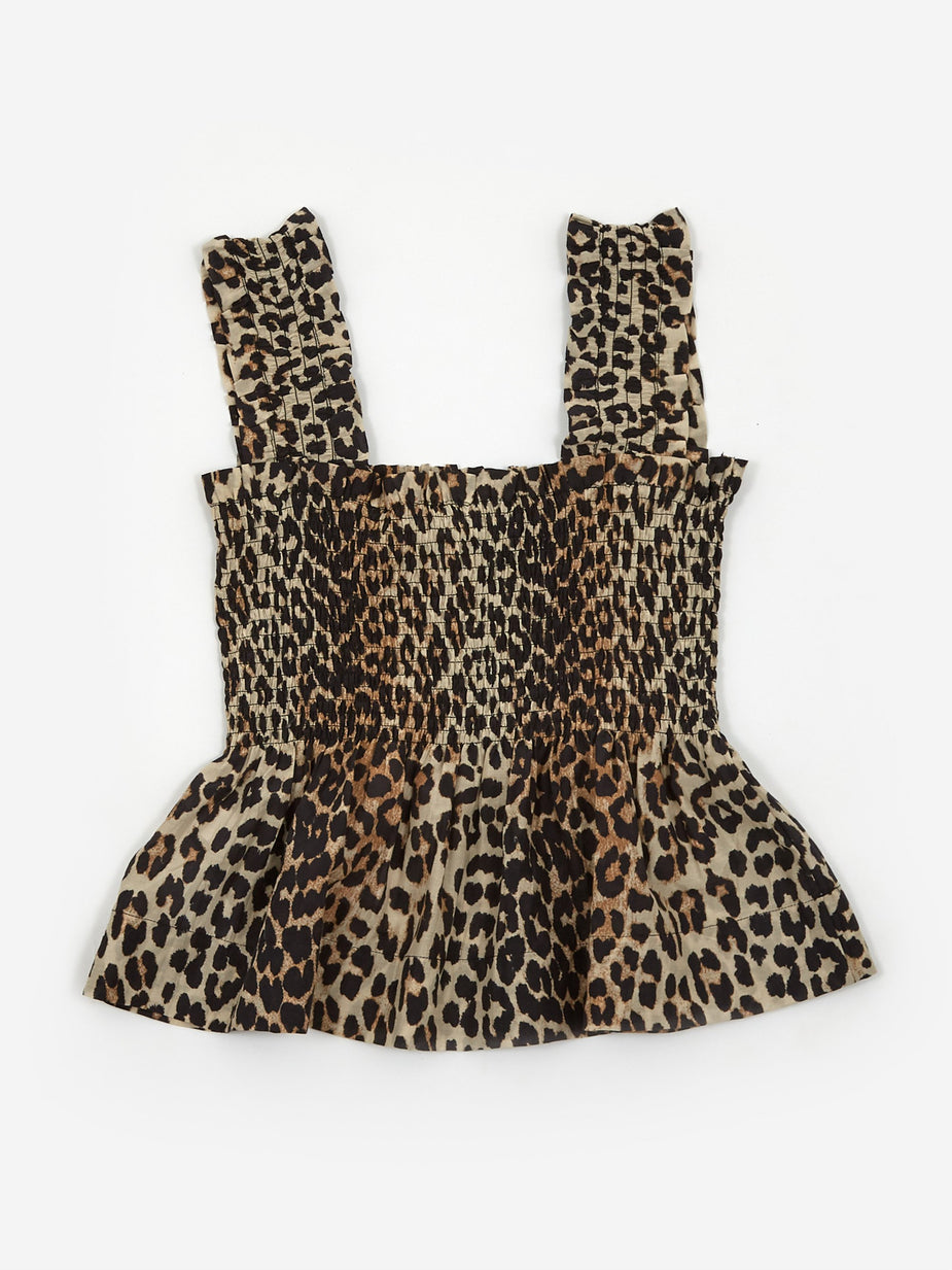Ganni Ganni Cotton Silk Top - Leopard - Animal Print