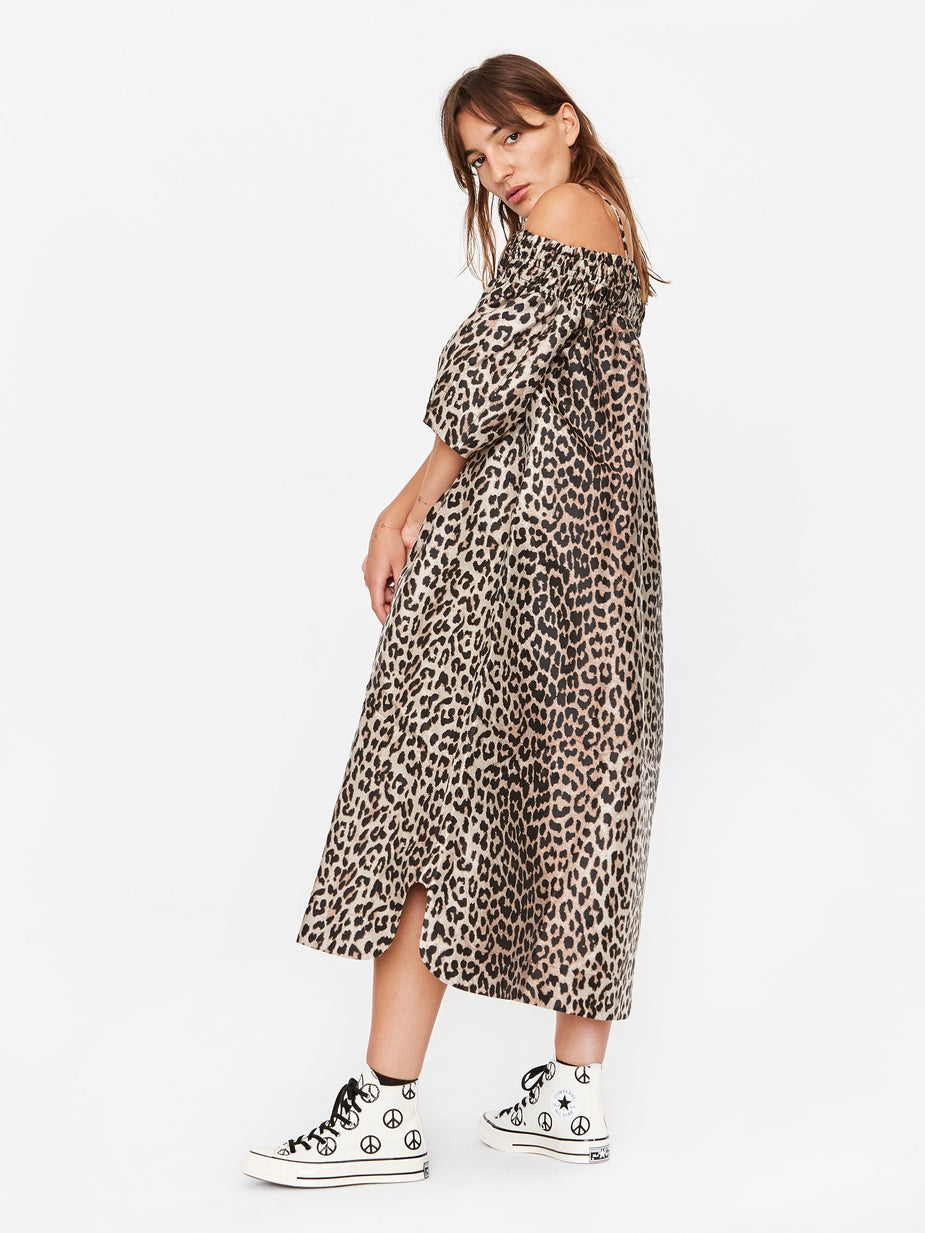 Ganni Ganni Crispy Jacquard Dress - Phantom - Animal Print