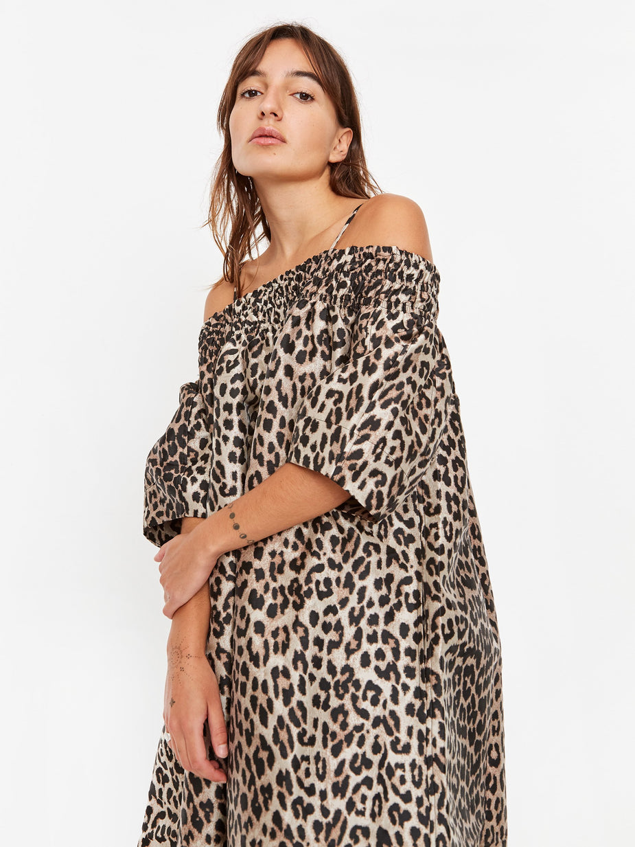 Ganni Ganni Crispy Jacquard Dress - Phantom - Animal Print