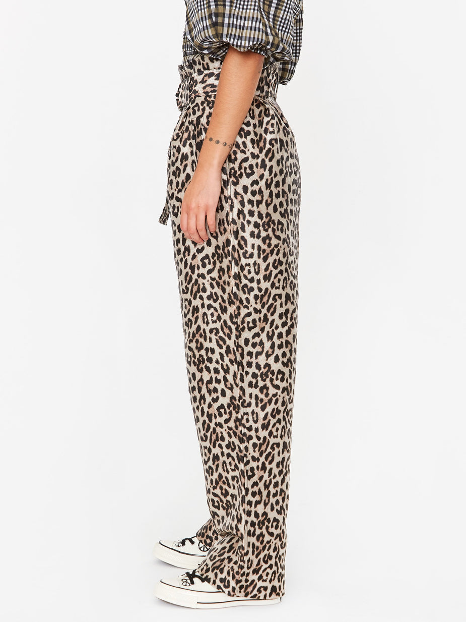 Ganni Ganni Crispy Jacquard Trouser - Phantom - Animal Print