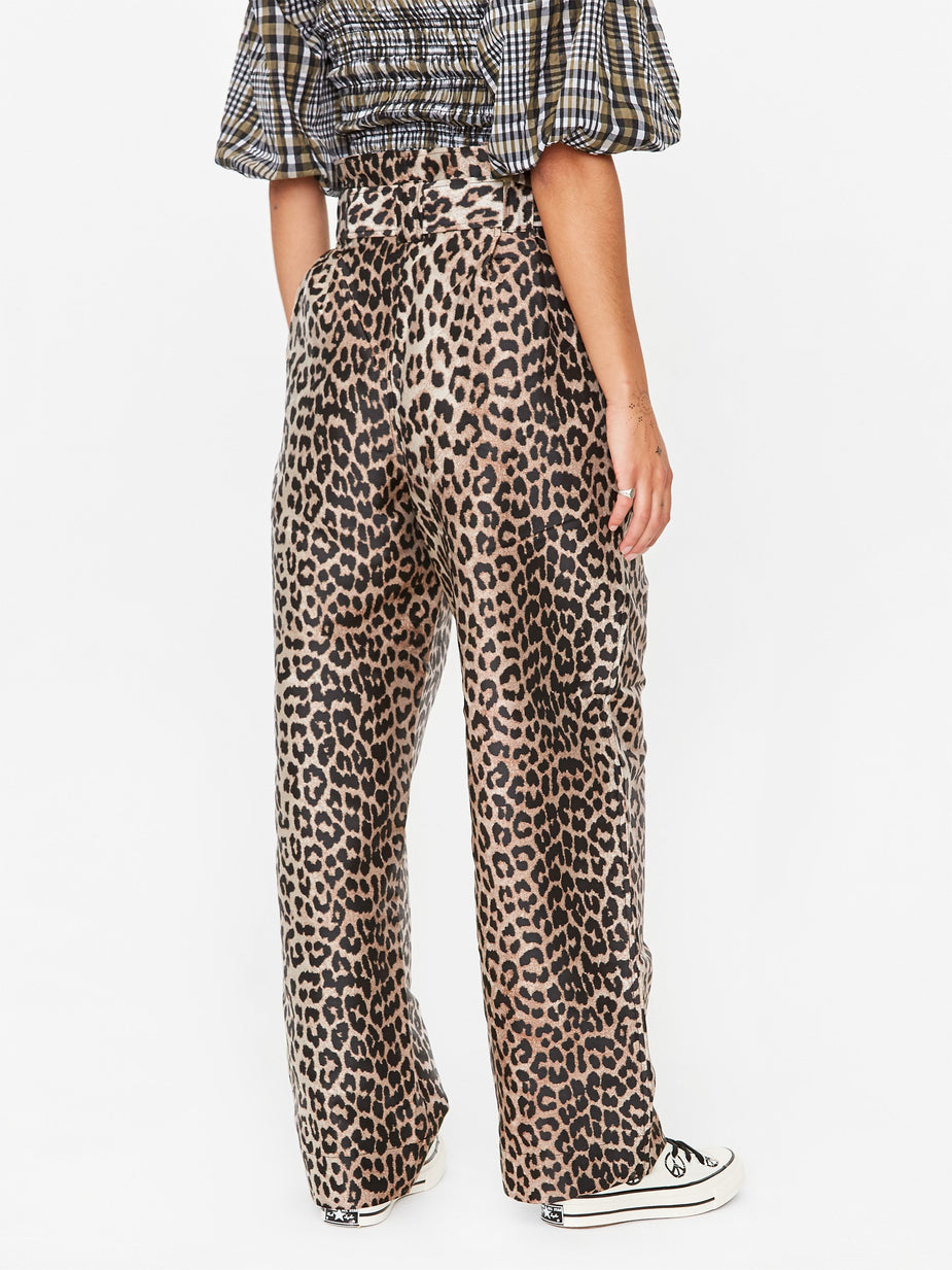 Ganni Ganni Crispy Jacquard Trouser - Phantom - Animal Print
