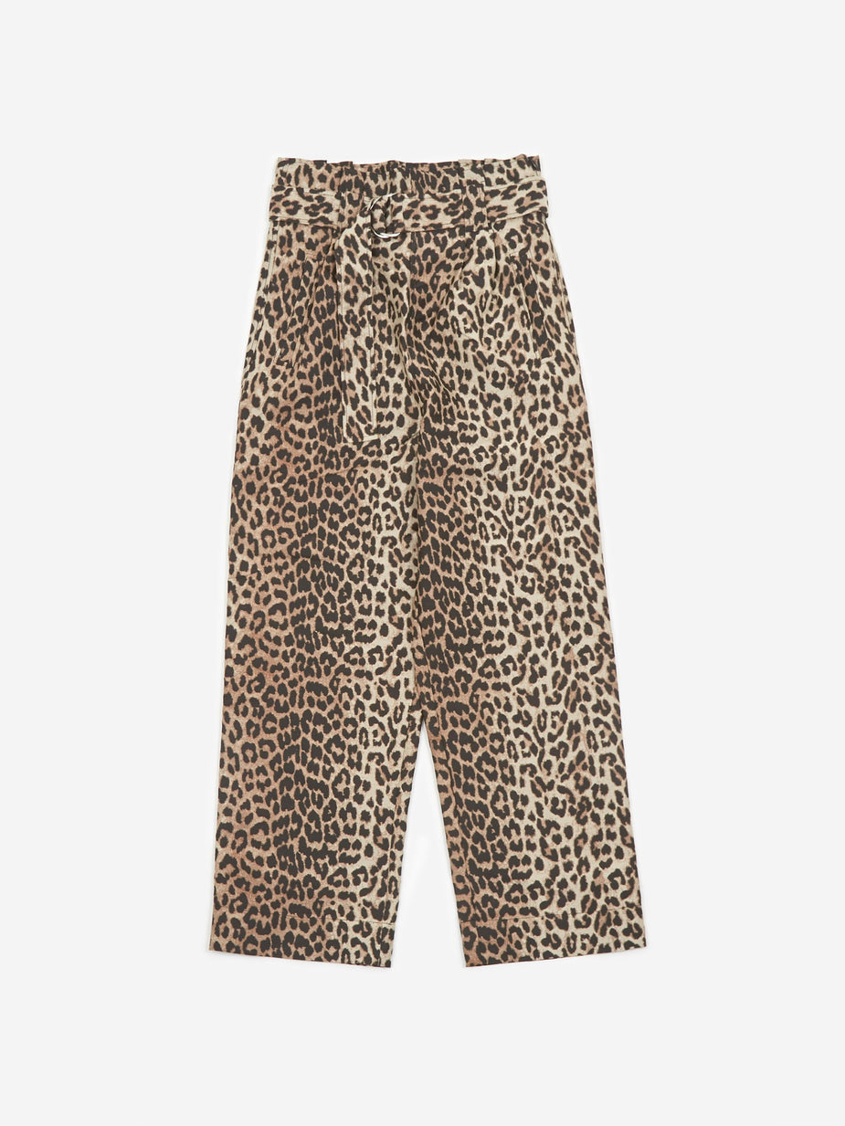 Ganni Ganni Crispy Jacquard Trouser - Phantom - Animal Print