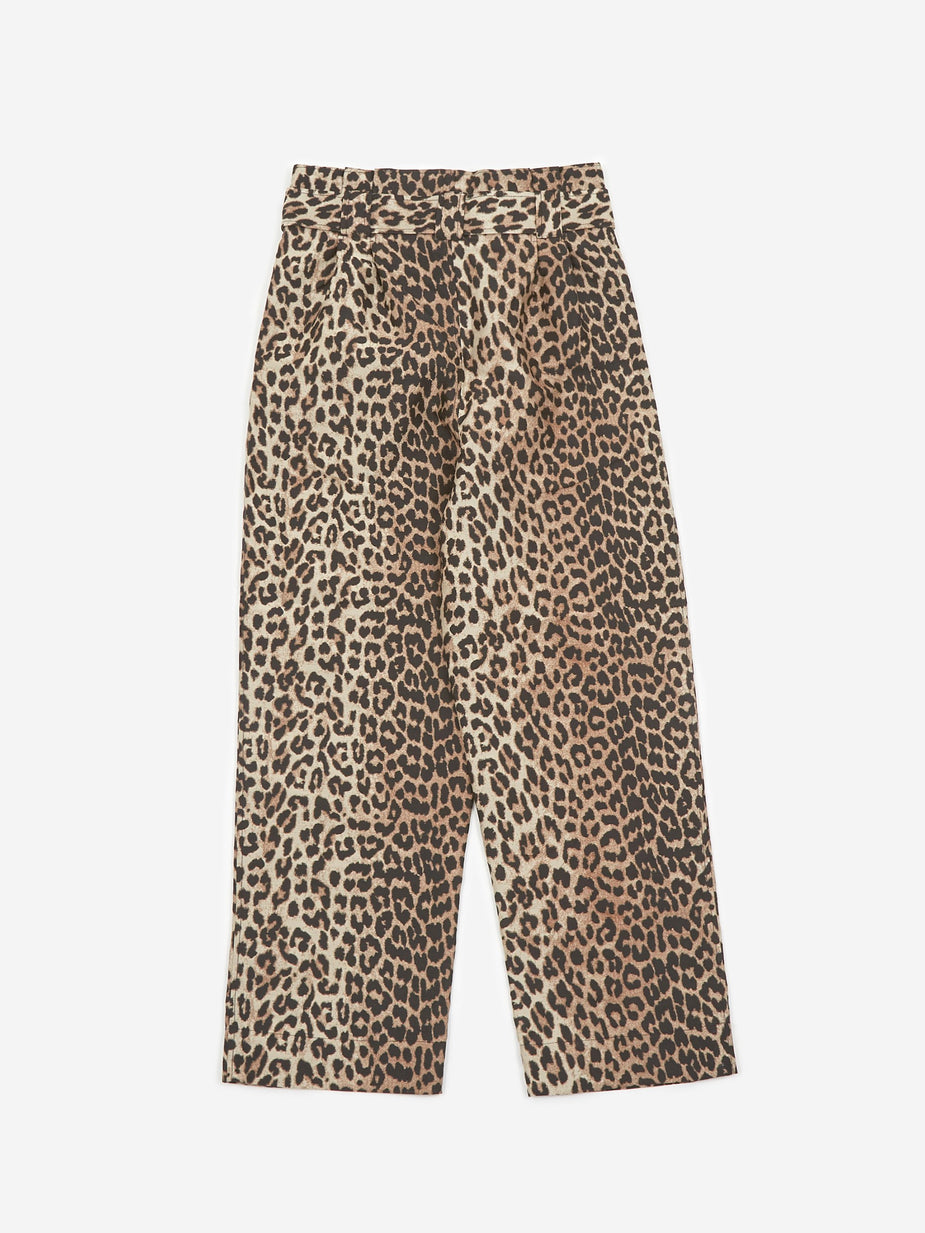 Ganni Ganni Crispy Jacquard Trouser - Phantom - Animal Print