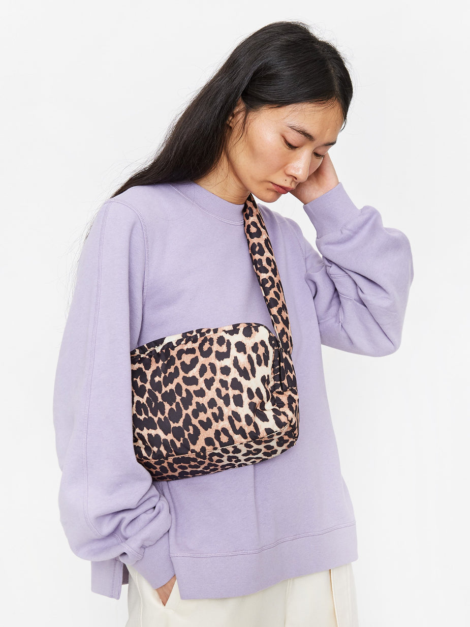 Ganni Ganni Padded Tech Fabric Crossbody Bag - Leopard - Animal Print