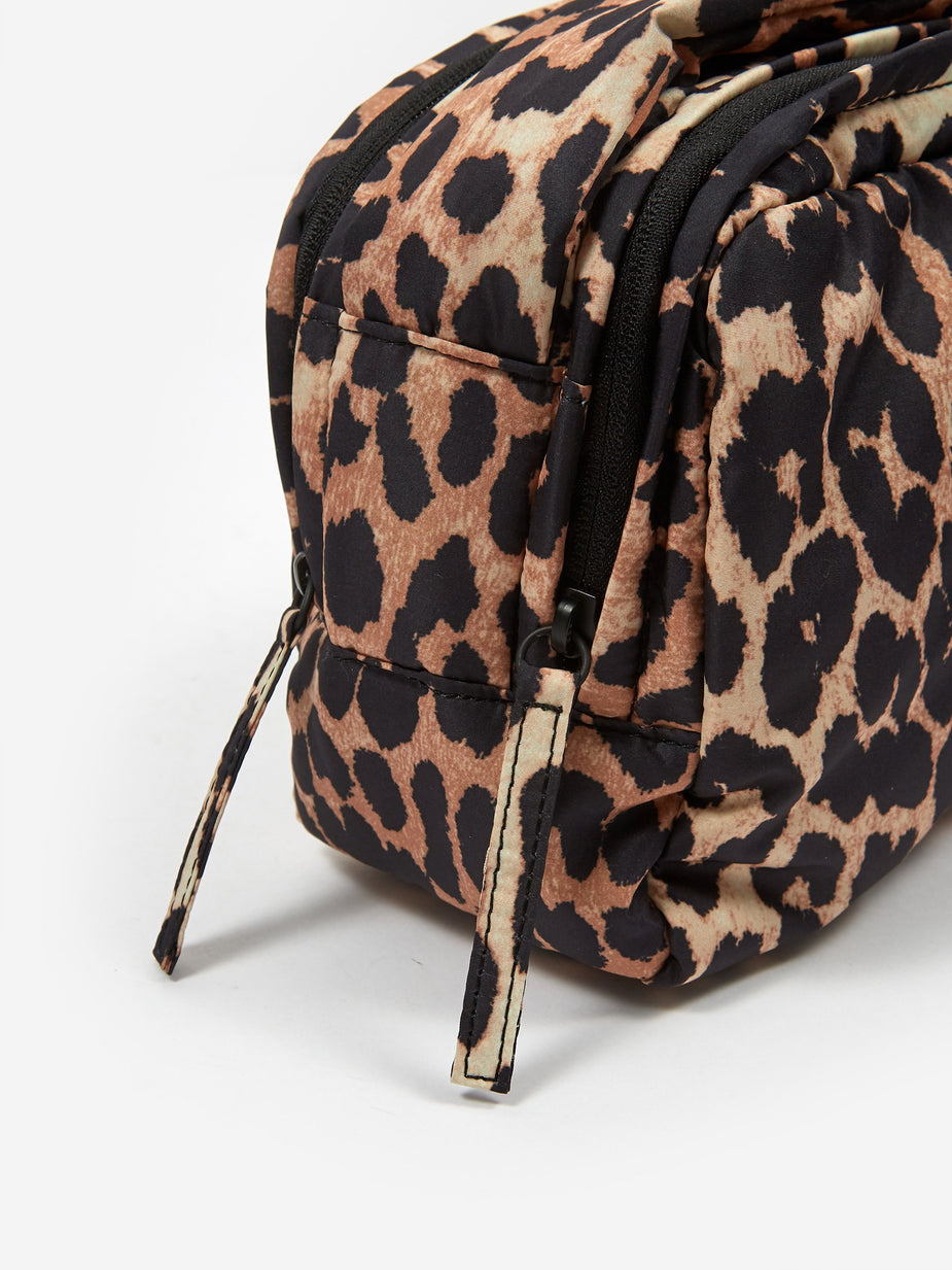 Ganni Ganni Padded Tech Fabric Crossbody Bag - Leopard - Animal Print