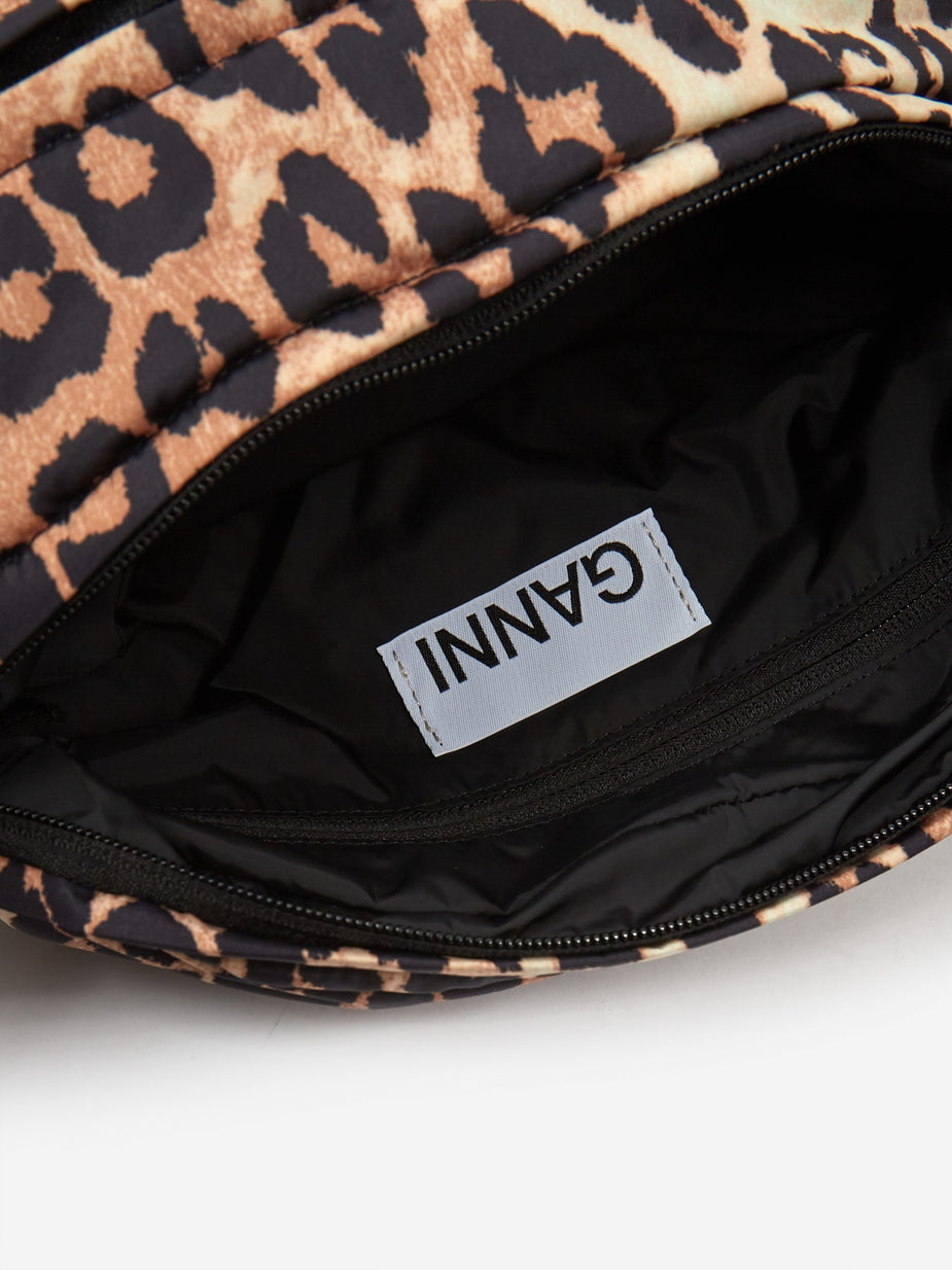 Ganni Ganni Padded Tech Fabric Crossbody Bag - Leopard - Animal Print