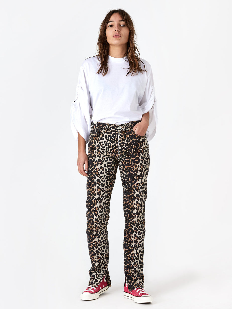 Ganni Ganni Print Denim Jean - Leopard - Animal Print