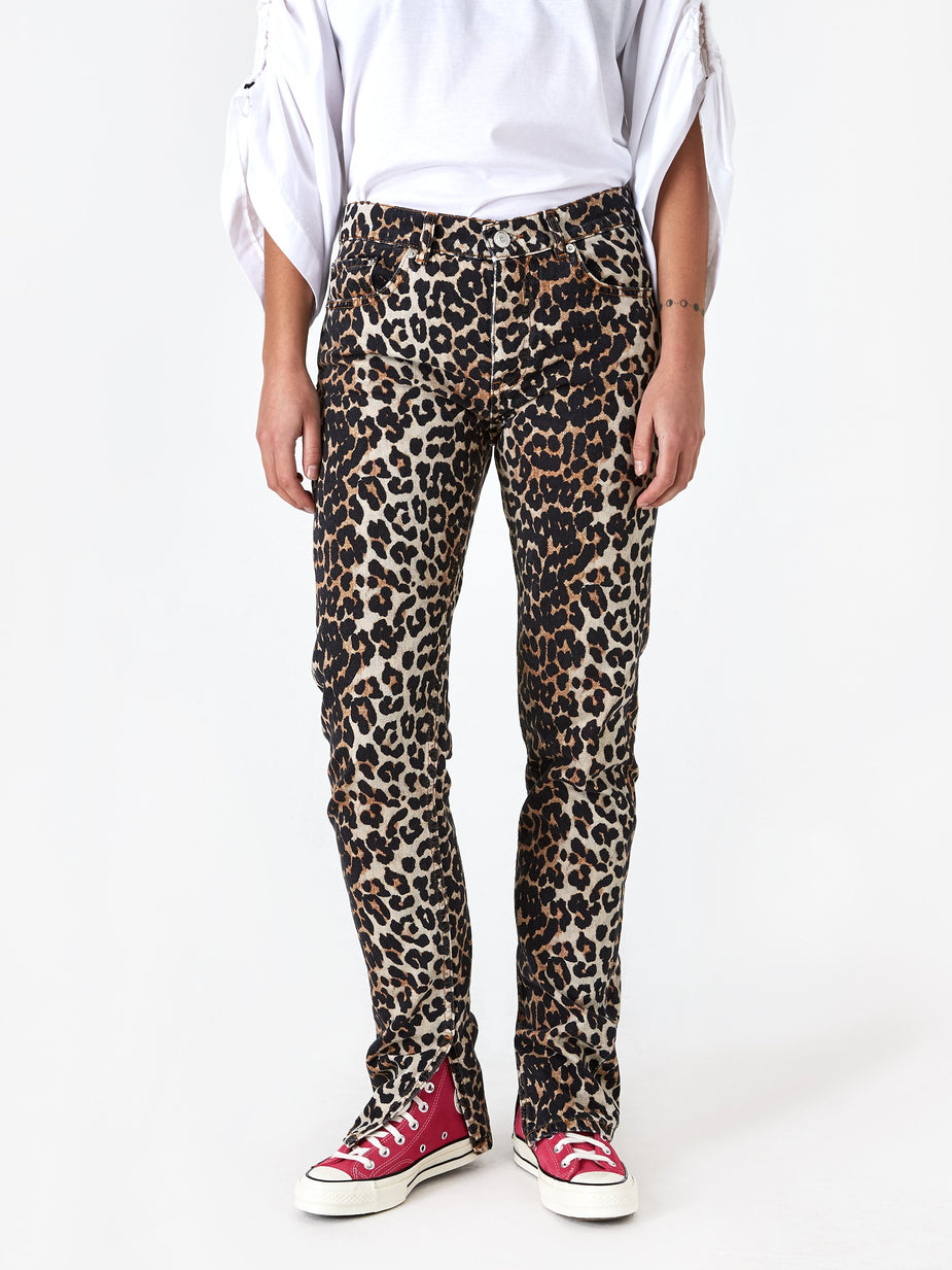Ganni Ganni Print Denim Jean - Leopard - Animal Print